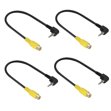 HCFeng 2.5mm to RCA Cable 2.5mm AV-in Male&iuml;&frac14;&circ;4-Pole&iuml;&frac14;&permil; to RCA Female Cable 2.5mm Stereo to RCA Video Adapter for GPS Tablet Car Camcorder Reverse Backup Rear View Camera[20cm/7.9inch][4pack]