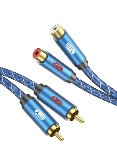EMK RCA Extension Cable, 2RCA Adapter RCA Male to RCA Female (L/R) Stereo Audio Extender Cord for Home Theater/Television/Sound bar/Blu-ray Player/Amplifiers/Speaker/Hi-Fi Systems(9.8ft/3m)
