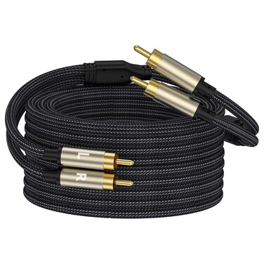 ZTOXLR RCA Cable, 2RCA Male to 2RCA Male Stereo Audio Cable Gold Plated Car Audio Subwoofer Adapter Dual Shielded Red and White Cord for Home Theater Amplifier Hi-Fi System Car Audio Speaker-16FT