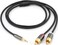Nicekey 3.5mm to 2-Male RCA Adapter Audio Auxiliary Stereo Cable Nylon-Braided AUX Y Cord for Stereo Receiver Speaker Smartphone Tablet HDTV MP3 Player Echo Dot &amp; More (3FT)