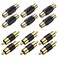 RCA Coupler, 12-Pack RCA Female to Female and Male to Male Cable Extension Barrel Adapter Gold Plated Connector UIInosoo for Amplifier, Mixer, CD Player, Subwoofer, Speaker