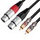 Devinal Dual XLR to RCA Stereo Cable, Heavy Duty Dual XLR Female to Dual RCA/Phono Audio HiFi Cord, 2 Female XLR to 2 RCA Male Interconnect Lead Patch Wire Adapter 6.6FT