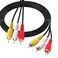 Tengchi 3 RCA Male to Male Composite Cable for Connecting Audio Video Components AV Male to Male Cable for Home Theater amp; Stereo Systems (10 Feet)