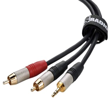 SRADIO 3.5mm to 2RCA 8FT Male Cable Audio Auxiliary adapter stereo splitter cable, RED AND WHITE RCA Cord 8 FEET for smartphones, mp3, tablets, speakers, hdtv, HIFI, home theater, frosted &amp;Gold-Plated
