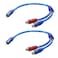 YAODHAOD RCA Y Splitter Cable, RCA 1 Male to 2 Female Audio Video Cable,Short RCA Audio Speaker Splitter Cable for Subwoofer, Car Radio, Amplifier, TV - 9.8inch (2 Pack) (1 Male to 2 Female)