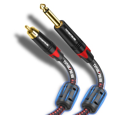 TIMEYES 6.35mm 1/4 Inch to RCA Stereo Interconnect Cable 1M, 3FT 1/4'' 6.35mm Male TS to RCA Audio Adapter Cable, Mono 1/4 to RCA Cord for AV Receiver Amplifier Speaker RCA Plug to Quarter Inch