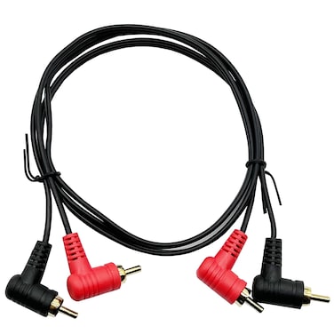 Traovien RCA Audio Cable 2RCA Cable, 90 Degree 2-Male to 2-Male RCA Audio Stereo Audio Cord Cable 1m/3ft (RCA Male Bend to Male Bend Red and Black)