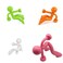 Creative Wall Climbing Villain Refrigerator Magnets, Magnet Key Hanging (Orange, Green, White, Pink)