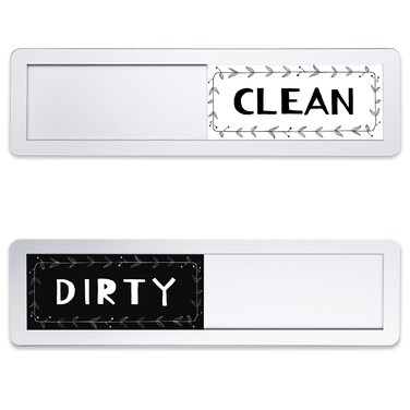 Dishwasher Magnet Clean Dirty Sign, Sliver Universal Dish Washer Indicator Refrigerator Magnet, Super Strong Magnet with Back Glue for Kitchen Organization