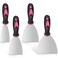 DEKEones Putty Knife Set, 4 Pack(1.5, 3, 4, 5 in) Stainless Steel Paint Scraper with Plastic Handle, Filling Spackle Knife for Cleaning, Decorating, DIY, Removing (Pink)