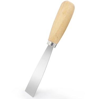 Putty Knife, 1 Inch Metal Scraper, wooden Handle Spackle Knives for Drywall, Decals, Wall paper, Patching, Painting, Taping, Scraping Coating
