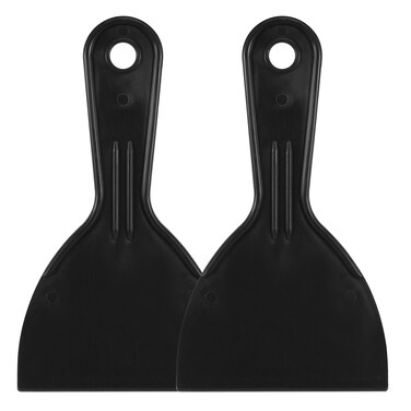 uxcell Putty Scraper 4" ABS Plastic Spatula Drywall Patch Repair Spreader Wall Covering Smoother Black 2Pcs