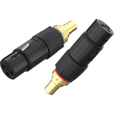 Preffair 2 Units XLR Female to RCA Female HiFi Stereo Socket Adapter 24K Gold Plated Convertor Connector Anti-EMI/RFI 3-Pin Microphone Coupler Convertor.(2Pcs,XLR F-RCA F)