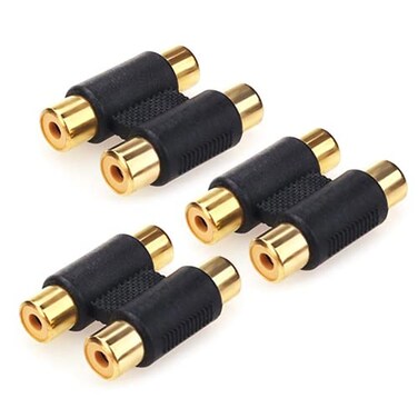NANYI RCA Female to RCA Female Interconnect Coupler Adapter, with Gold Plated Housing for Mixer Amplifiers Cable Link (2rca F-F-3pack)