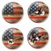 Enthoozies Distressed USA America Fridge Magnets Bald Eagle Patriotic Vintage Rustic 1.5 Inch Diameter Refrigerator Magnet Flag - 4 Pack
