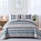 WONGS BEDDING Boho Quilt Set Super King Size, Light Blue Bohemian 3 Pieces Quilt Sets, Lightweight Bedspread Coverlet Bedding Set for All Season (120"x114")