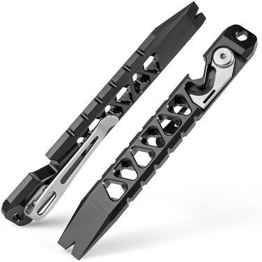 TISUR Titanium EDC Pry Bar, Keychain Pry Bar Multitool With Bottle Opener, Pocket Small Crowbar for Men Outdoor
