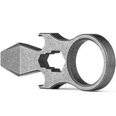 FEGVE Mini Titanium EDC Pry Bar Tool, Pocket Pry Bar, Small Prybar Keychain Multitool with Bottle Opener EDC Tool