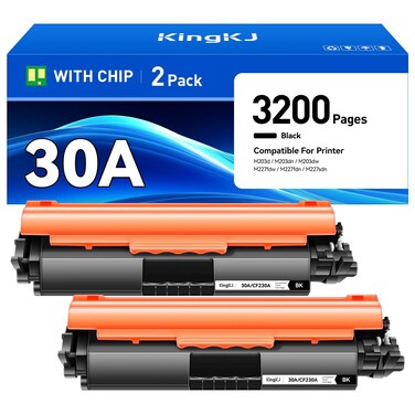 30A Toner Cartridge 2 Pack High Yield Replacement for HP 30A CF230A 30X CF230X Compatible with HP Laserjet Pro MFP M227fdw M203dw M227fdn M203dn M227sdn M203d M227 M203 Series Laser Printer Ink Black