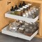 DEKAVA 2 Pack Pull Out Cabinet Organizer Expandable, Adhesive with Nano Film, Pull Out Drawers for Cabinets in Kitchen, Pantry or Bathroom (White, 21&quot; DEEP)