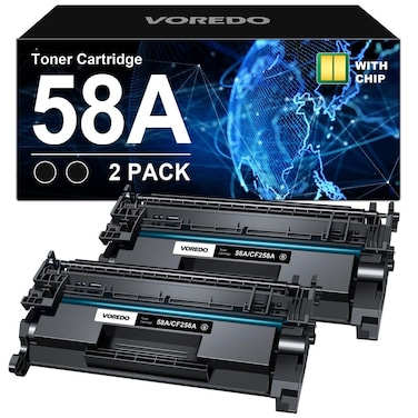 58A CF258A Toner Cartridge (with CHIP) for HP 58A Toner Cartridge Black 58X CF258X High Yield for HP Laserjet Pro MFP M404n M404dn M428fdw M404dw M404 M428fdn M428dw M406dn M430f M428 Printer (2 Pack)