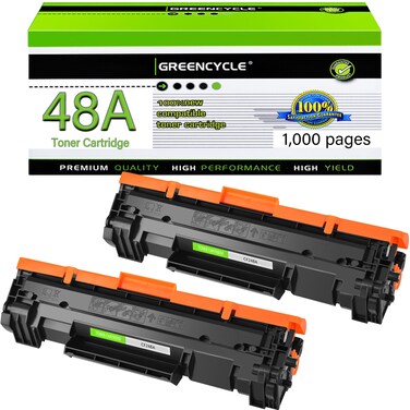 GREENCYCLE High Yield Compatible for HP 48A CF248A Toner Cartridge Replacement for Laserjet Pro M15a M15w M16a M16w Laserjet Pro MFP M28a MFP M28w MFP M29w (Black, 2 Pack)