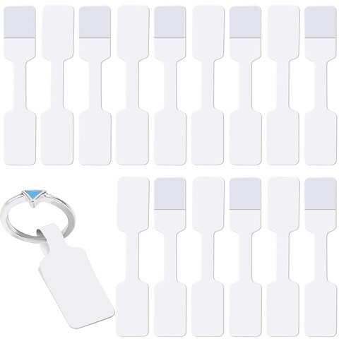 500pcs Blank Jewelry Price Tags Stickers Easy Peel Off, White Self Adhesive Label Stickers Price Tags Labels Small Price Stickers Bracelet Tags Pricing Stickers Jewelry Tags for Ring, Crafts