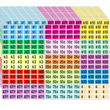2025 Pcs Garage Sale Stickers 1/2" X 3/4" Yard Sale Price Stickers Rectangle Preprinted Price Labels for Fle Market Sale