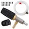FIXFANS Adjustable Pressure Washer Long Range Nozzle, Downstream Injector Kit for High Power Washer, External Chemical Injection with 1/4 Inch Quick Connector, 2-2.5 GPM