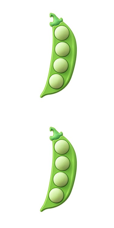 Fruit Magnetic Refrigerator Sticker, Creative Particle Magnetic Sticker (Pea, 2 Pcs)