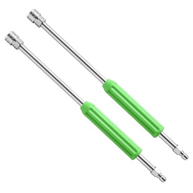 RIDGE WASHER Pressure Washer Extension Wand, 17 Inch Stainless Steel Power Washer Lance with Green Protective Cover, 1/4'' Quick Connect, 2 Pack