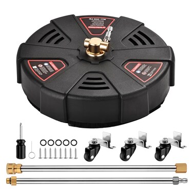 FENG PAI 13" Pressure Washer Surface Cleaner Attachment - 2500 PSI Power Washer Surface Cleaner with 1/4" Quick-Connect, 2 Extension Wand for Cleaning Driveway, Garden, Patio Surface Cleaner