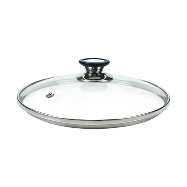 Tighall 8" Tempered Glass Lid with Steam Vent Hole Universal Pan Pot Clear Cookware Lid Replacement with Holder Knob, Stainless Steel Rim, Fits for Pots/Pan/Electric Pressure Cooker