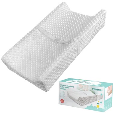 YENING Baby Diaper Changing Pad for Dresser Top with Cover Waterproof Lining Foam Contoured Changing Table Pads Topper 31" x 16" Grey