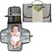 Enovoe Portable Diaper Changing Pad for Baby - Convenient, Durable, Waterproof Travel Changing Mat with Built-in Head Pillow for Your Infant - Grey Leaf Design (Nylon)
