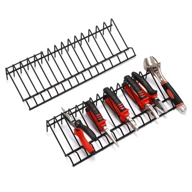 AIRTOON 2-Piece Red 14 Slot Plier Rack Set, 1-Inch Slots Fit Most Pliers, PVC Coating Protects Pliers and Prevents Slippage, Durable Red Rack Fits Most Toolboxes, Drawers