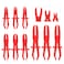 Swpeet 9Pcs Red Line Clamps Flexible Hose Clamps Pliers Kit, Hose Pinch Off Pliers Set Line Clamps for Brake Hoses, Fuel Hoses, Coolant Hoses, Most Flexible 15mm, 20mm and 25mm Hoses Clamps