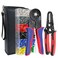 Ferrule Crimping Tool AWG23-7, Ferrule Crimper Plier with Wire Stripper &amp; 1900Pcs End-Sleeves Terminals Kit