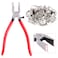 Swpeet 32 Sets 1" 25mm Sliver Fob Hardware with 1Pcs Key Fob Pliers, Glass Running Pliers Tools with Flat Jaws, Studio Running Pliers Attach Rubber Tips Perfect for Key Fob Hardware Install
