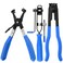Swpeet 3Pcs Blue CV Joint Boot Clamp Pliers and Swivel Flat Band Hose Clamp Pliers Assortment Kit, Ear Boot Tie Pliers Car Band Tool Car Water Pipe Locking Pliers Automotive Hose