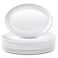 Dandat 12 Pcs plastic Large Serving Platter Oval Serving Trays White Serving Plates plastic Serving Dish for Turkey Meat Steak Fish Appetizers for Thanksgiving Christmas Party (12 Inch)