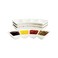 Vikko Serving Tray, 4 Section Porcelain Circular Serving Platter, Pack of 4, 8.4 Inch Small White Serving Dish for Entertaining, Condiments, Candies, Charcuterie, Snack