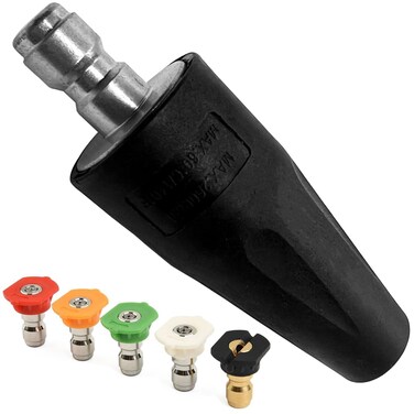 SOLIVEDE Pressure Washer Turbo Nozzle 2600 PSI 2.0 GPM Rotating Power Washer Tips with 5 Spray Nozzle Tips, 1/4-Inch Quick Connect, Replacement for Greenworks, Karcher, Ryobi and More
