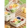 2 Pack - Extra-Large Portable Serving Tray with Ice Underneath - Picnic, Camping, Party - Yatmung Fruit Tray with Lid and Handle - Cold Food Fresh - Chilled Platter for Parties - 2Layer &amp; 1Layer