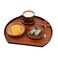 Adosio Wooden Serving Tray Half Moon Shaped Food Bread Platter Decorative Counter Tray for Serving Coffee Tea Cheese Dessert Vegetable Fruit (Medium)