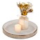 Farmhouse Wood Tray Candle Holder - Romadedi Bead Round Wooden Decorative Tray for Coffee Table Decor Serving Trays Kitchen Counter Rustic Centerpiece for Living Room Home Organizer, White Washed