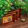 Swadeshi Blessings Wooden Serving Tray Set- Handcrafted &amp; Hand-Painted for Kitchen/Table &amp; Home Decor/Dinning/Gifts/Restaurants/Living Room/Coffee Table (Set of 3 Trays) (Brown)