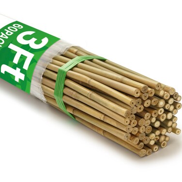 Taoskai 60Pcs Bamboo Stakes for Plant 3 Feet, Garden Bamboo Plant Stakes for Plants Support, Climbing Plants, Tomatoes, Sunflowers, Beans, Potted Plants, Trees
