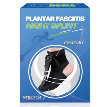 Medhome Night Splint Sock - Adjustable Plantar Fasciitis Brace for Sleeping,Heel Pain,Foot Drop,Achilles Tendonitis, (Medium)