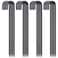 VVOKGO 24 Inches Rebar Stakes Heavy Duty J Hook, Curved Steel Plant Support Garden Stake with Chisel Point end, Hammer Through Hard Soil for Chain Link Fence and Gazebo - Black Coated 16pcs